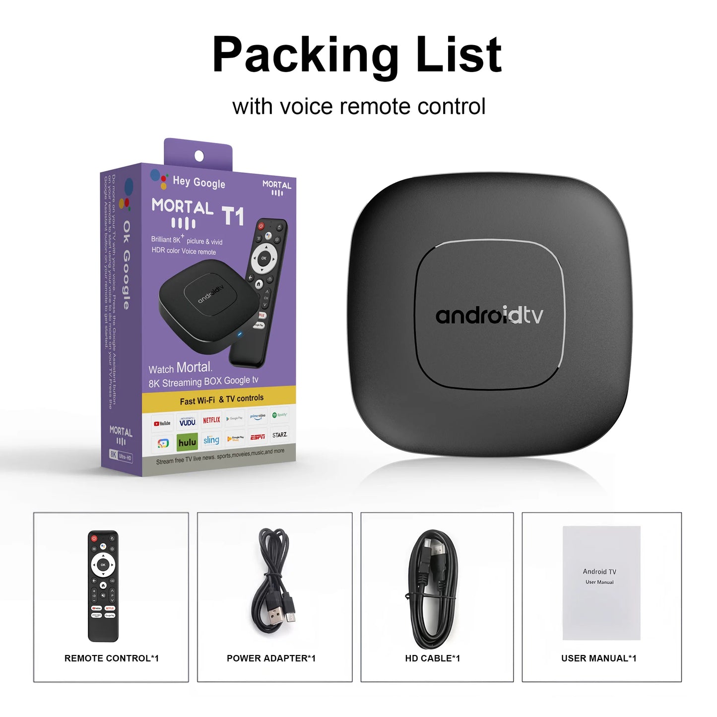2026 mortal T1 Android16 Smart Home Theater TV Box Rockchip RK3518 Support Bluetooth5.4 Google Assistant Streaming Player WiFi 6