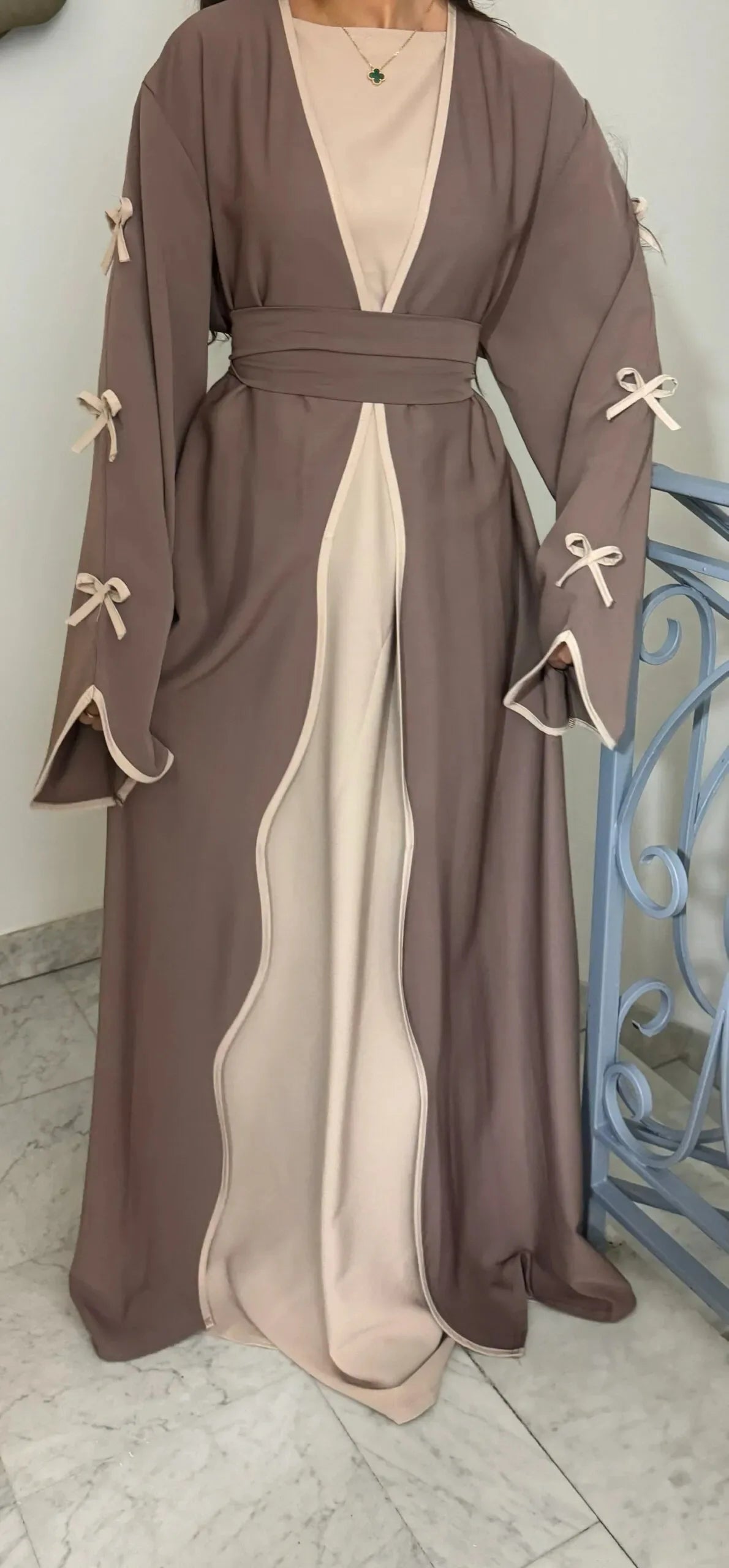 Eid Bow Abaya Women Cardigan Dress Muslim Party Caftan Robe Jalabiya Morocco Dubai Kaftan Islam Vestidos Largos Ramadan 2026