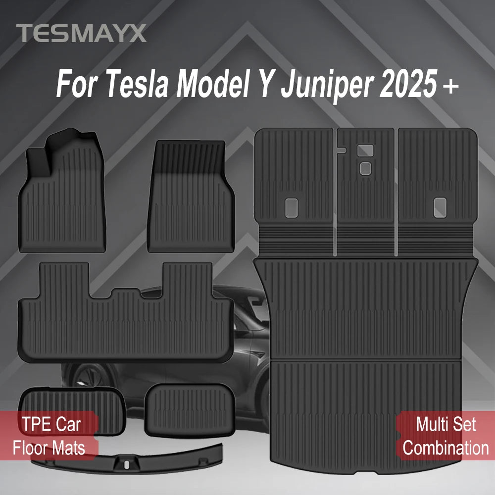for Tesla Model Y Juniper 2026 2026 Car Floor Mats Cargo Liner Trunk Mats Backrest Kick Pads Protection Car Interior Accessories