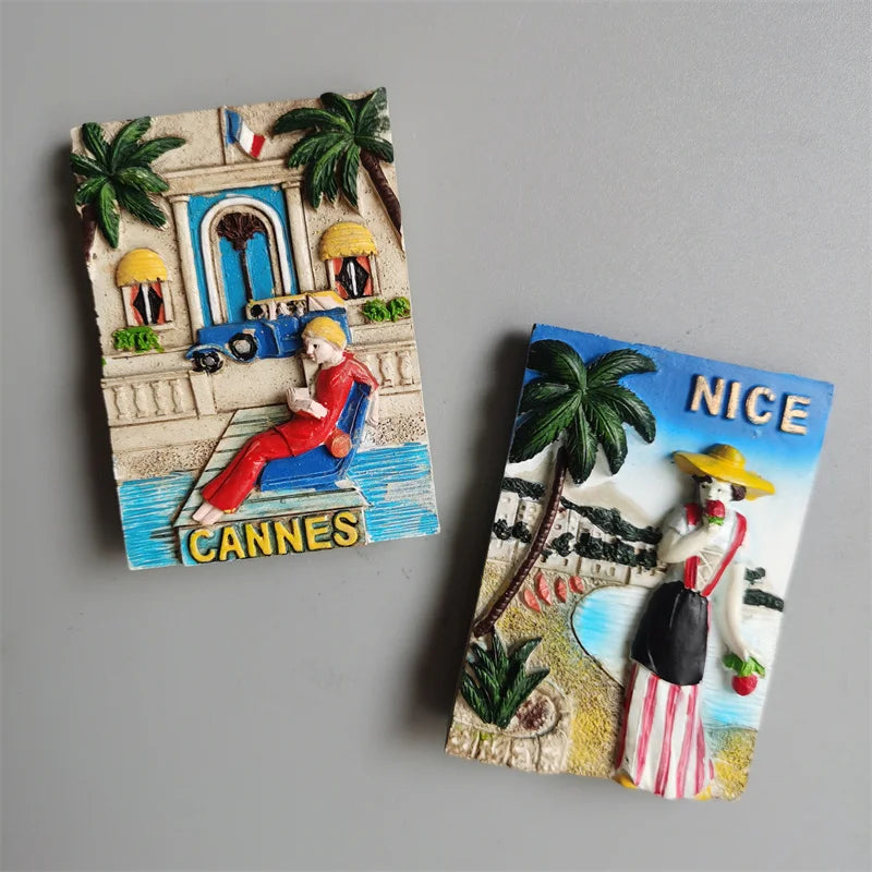 France  Paris Fridge Magnet Souvenir Carcassonne Cannes Imanes Para Riviera Arch of Triumph NICE Magnetic Stickers Home Decor