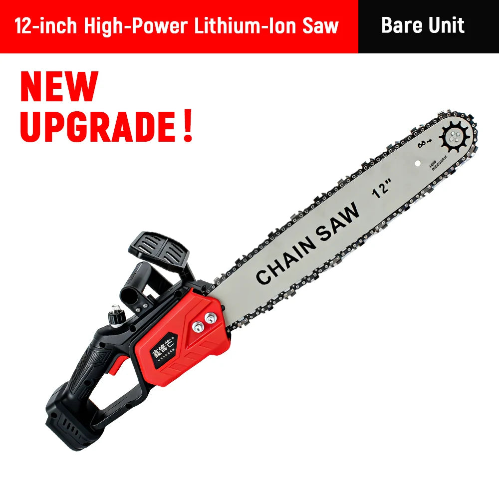 Cordless Electric Chainsaw 12"/16" — Wood Cutting Power Tool (Compatible with Makita 21V Battery)