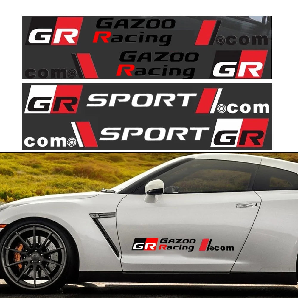 2pcs Car Door Body Sticker Car Side Door Vinyl Decal Stickers For Toyota GR Sport GR GAZOO RACING CHR Corolla Hilux Prad Yaris