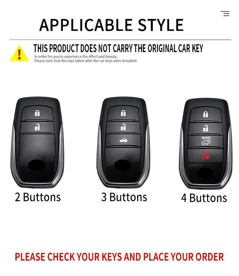 Car Key Case Cover For Toyota CHR Hilux Fortuner Land Cruiser 200 Camry Corolla Crown RAV4 Highland,Car Interior Accessories