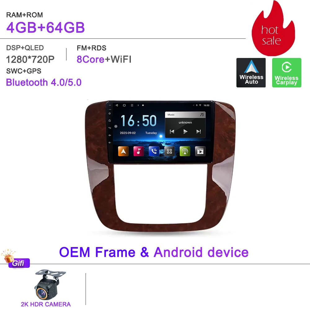 Android 16 For GMC Yukon 3 GMT 900 2006-2014 For Chevrolet Tahoe 3 GMT900 2006-2014 Silverado 2 GMT901 2007-2013 Radio Car GPS
