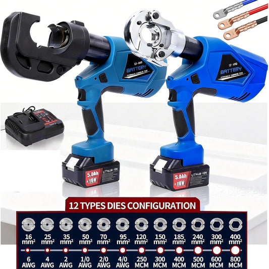 Electric Hydraulic Cable Crimping Tool Kit with 12 Dies