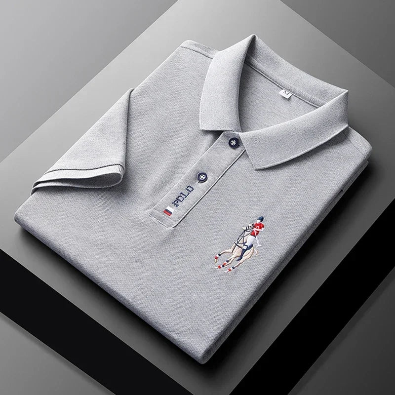Men's Embroidered Polo - Short Sleeve, Casual Summer Comfort Top