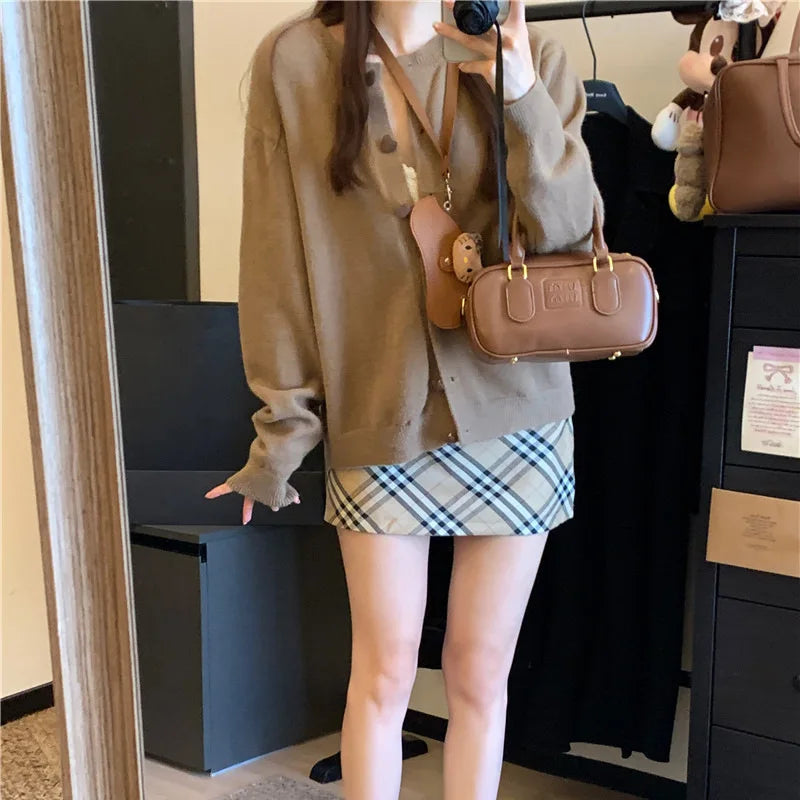 Knitted Cardigan for Women in Autumn Love Button Loose Soft Sweater Jacket Trendy
