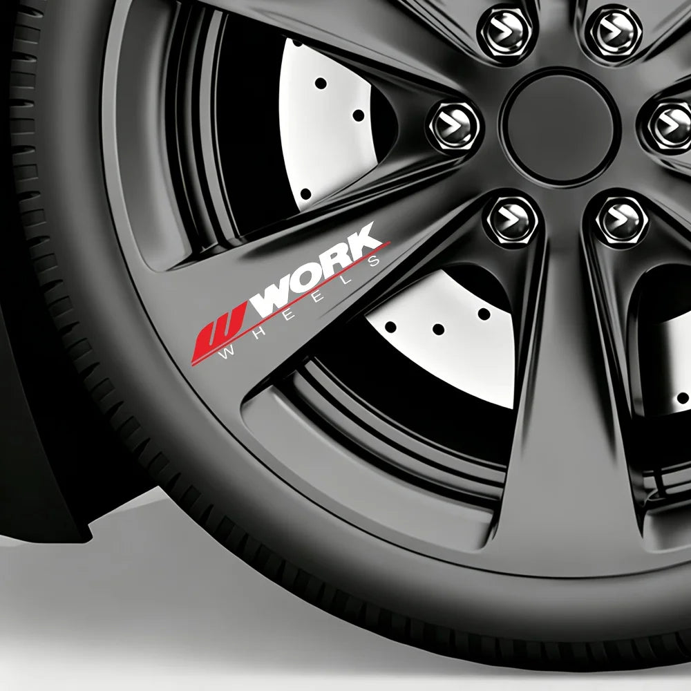 Car Wheel Rim Stickers — Waterproof Self-Adhesive Hub Decals (4-Pack)