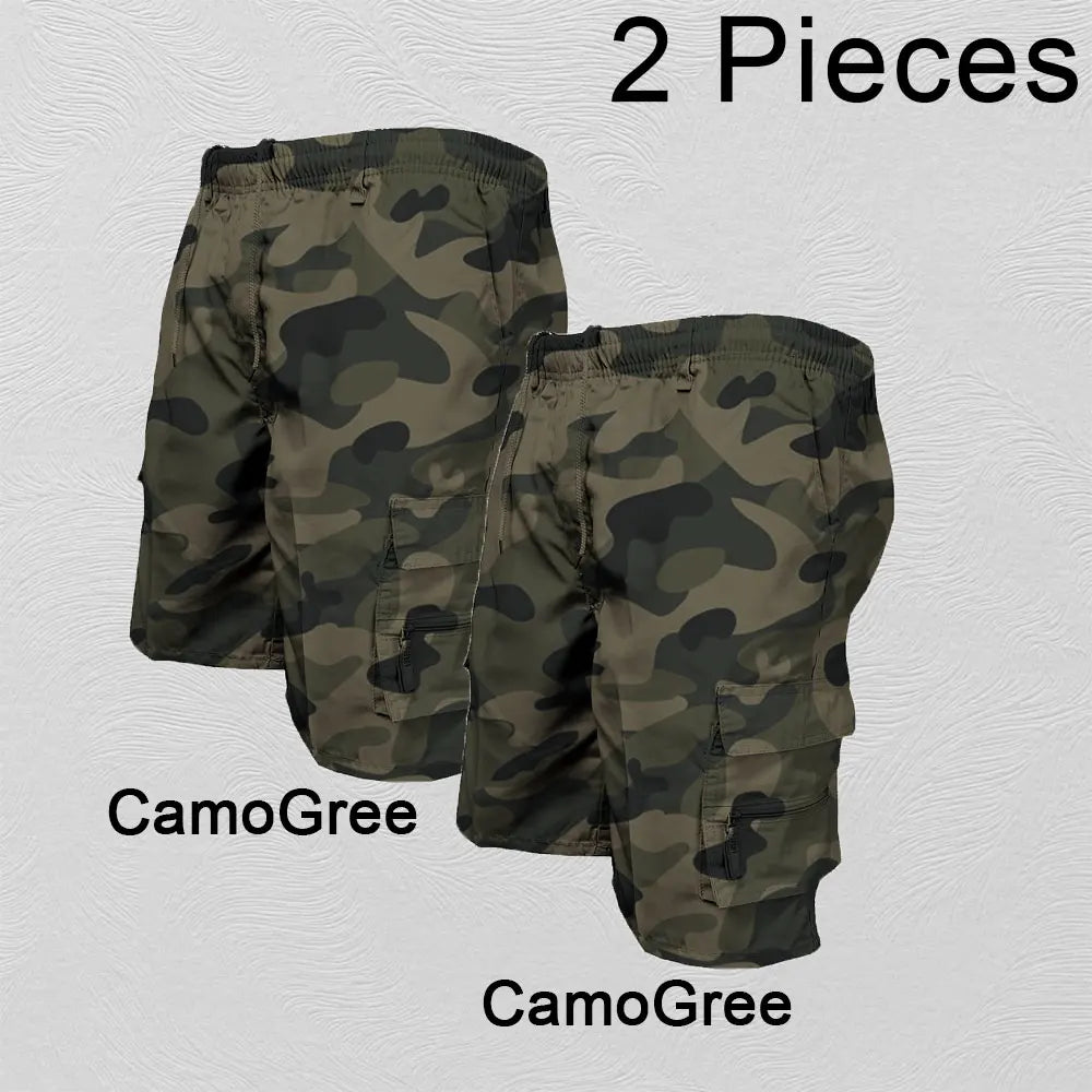 Men's Cargo Shorts – Casual Big Pocket Sports Slacks, Cargo Panel Trousers, Plus Size
