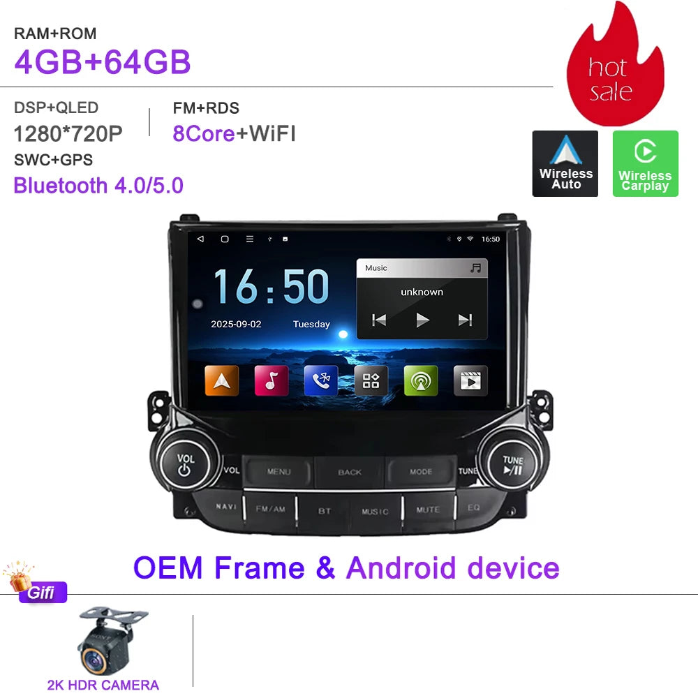 Car DVD Auto Radio Android 16 For Chevrolet Malibu XL 2012 2013 2014 2015 Multimedia Player GPS Navigation Stereo Head Unit BT