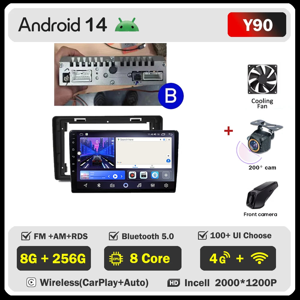 Car Stereo with Apple CarPlay & Android Auto, Compatible with Renault Trafic 2, Opel Vivaro A & Nissan Primastar
