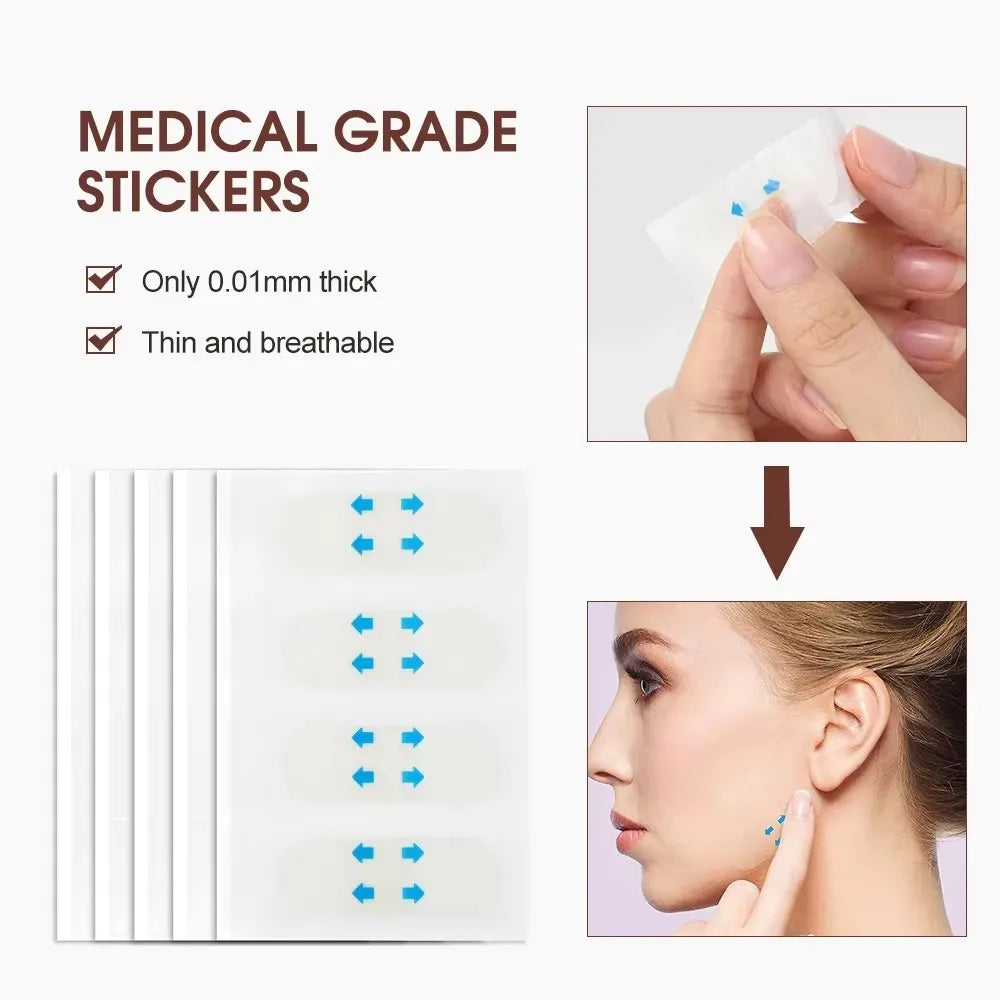 40/120PCS V-Shape Face Wrinkle Sagging Skin Adhesive Tape Lifting Face Stickers Invisible Transparent Thin Face Patche Lift Tool