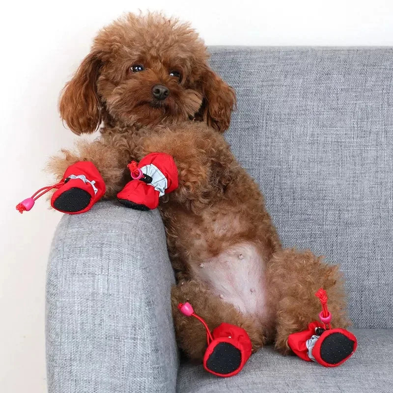 Fleece Dog Snow Booties - Reflective Anti-Slip Pet Winter Shoes - photo 5