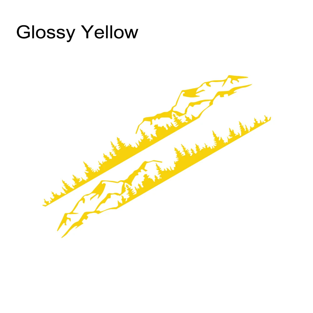 Forest Mountain Range Side Graphic Decal – Vinyl Film Compatible with Ford Bronco 2021 2022 2023