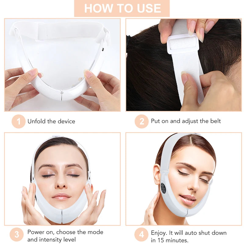 Face Lifting Device Red Light Skin Rejuvenation V Face Massager Double Chin Lift Up with Remote Control Facial Beauty
