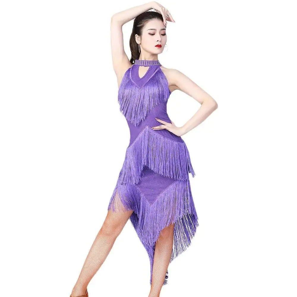 Fringe tassel Latin dance dress for women