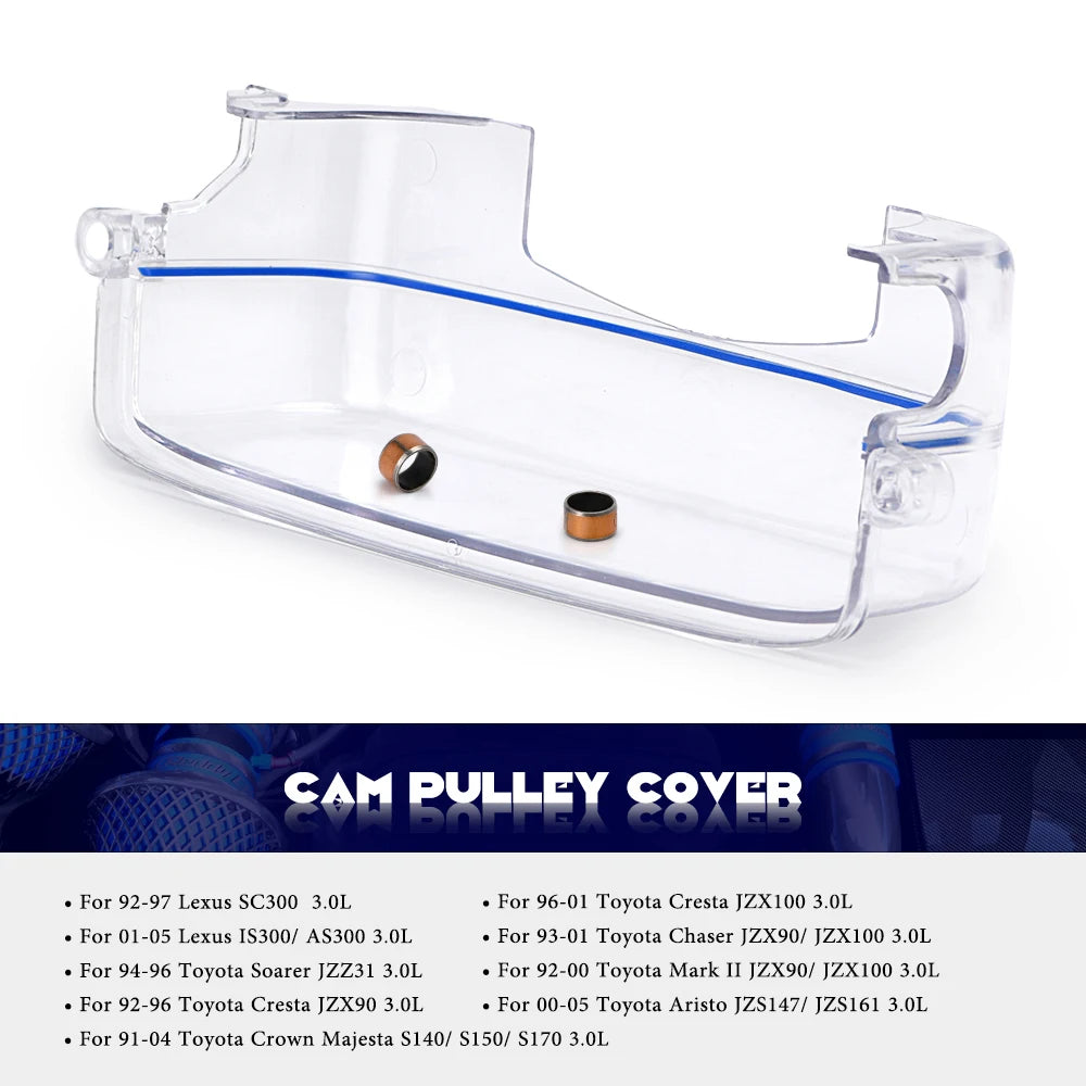 Clear Timing Belt Cover & Cam Pulley Kit for Toyota 2JZ / Lexus 3.0L Non-VVTi