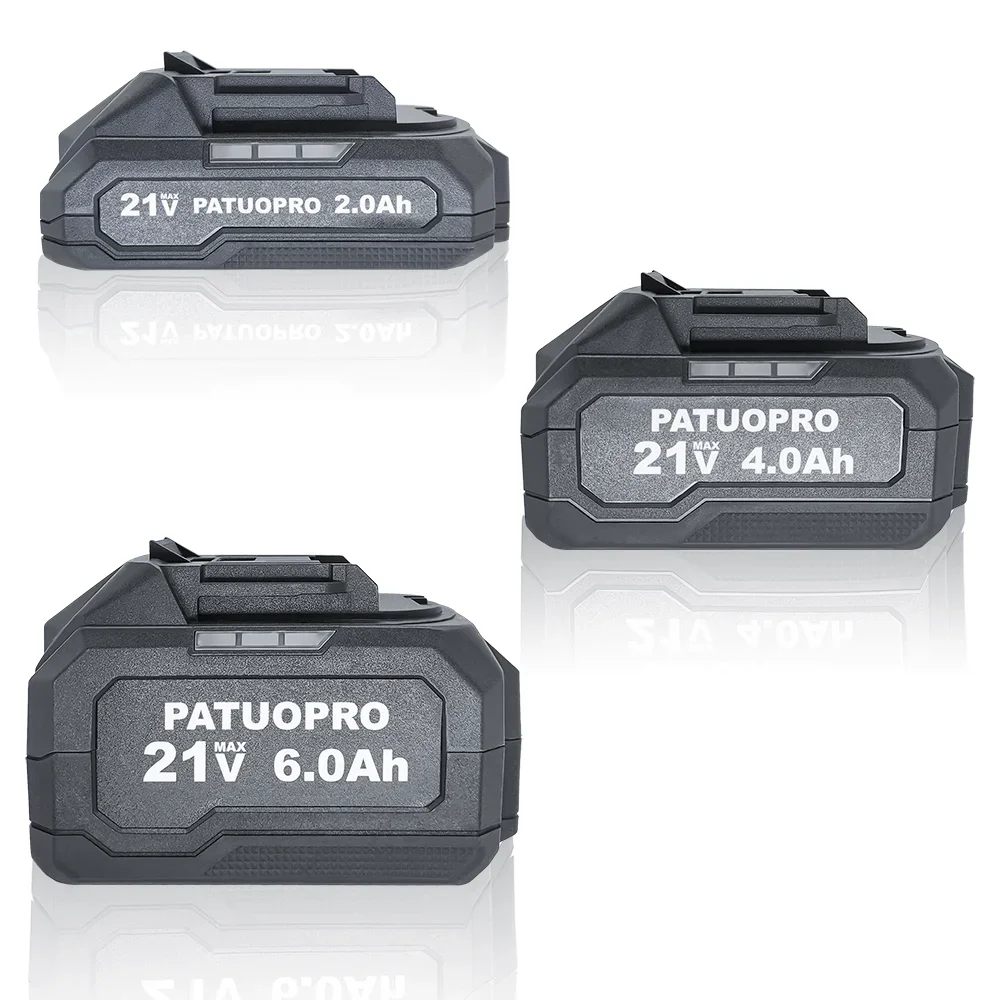 PATUOPRO 18-21V 2.0-6.0Ah Rechargeable Lithium Battery For Makita 18V Cordless Wrench Saw Drill Angle Grinder Blower Screwdriver