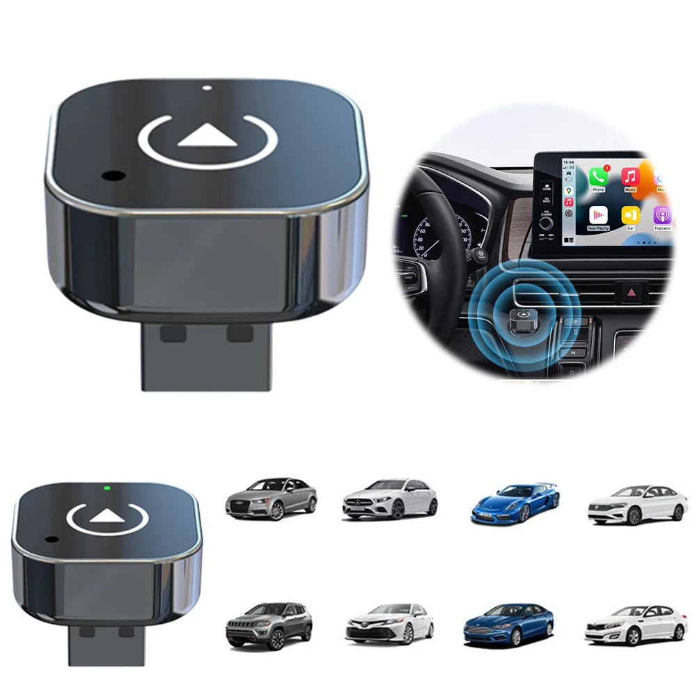 2-in-1 Wireless CarPlay & Android Auto Adapter — USB Smart Dongle, Auto-Connect, Plug and Play