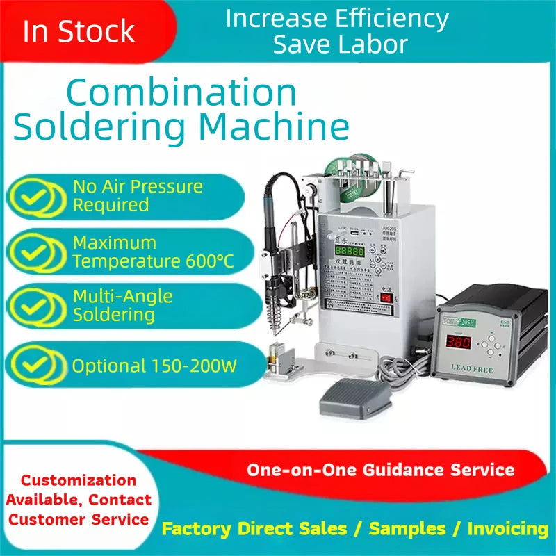 200W Semi Automatic Foot Operated Soldering Machine Electric Iron for Circuit Board USB Plug Soldering with Solder Station