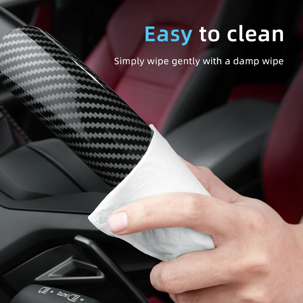 Suitable for Toyota Carbon Fiber Texture Steering Wheel Cover with Segmented Quick-Release Design, Durable, for Rav4, Hilux, Camry, Yaris, Corolla Cross, Kluger, Grand Highlander, Tacoma, Tundra, Sequoia, 4Runner, C-Hr