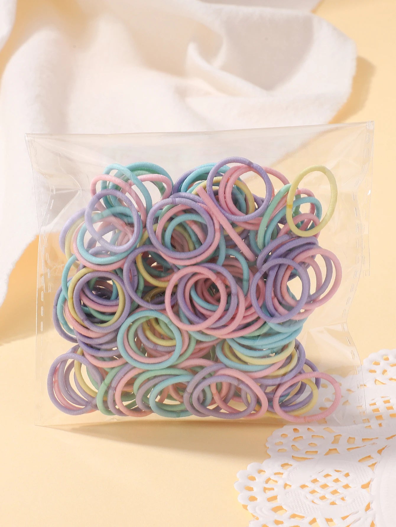 MMAlto 100 Pcs Colorful Mini Hair Ties – Soft Nylon Elastic Rubber Bands for Baby Girls & Kids