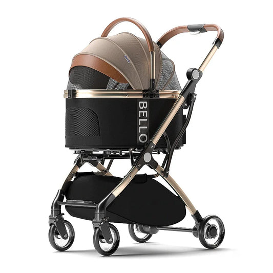 Foldable Pet Trolley Stroller - Large Breed Travel Carrier