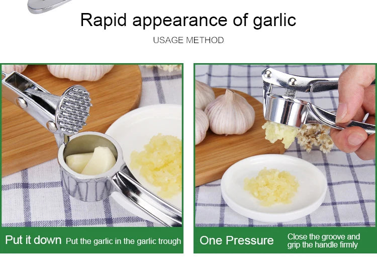Stainless Steel Garlic Masher & Ginger Grinder – Manual Kitchen Extruder Tool | Vegetable Press