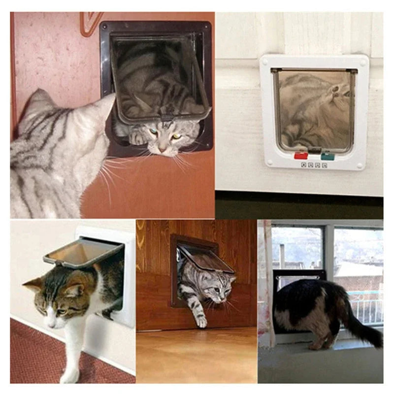 4-Way Locking Cat Flap Door - ABS Pet Gate for Small Pets – photo 4