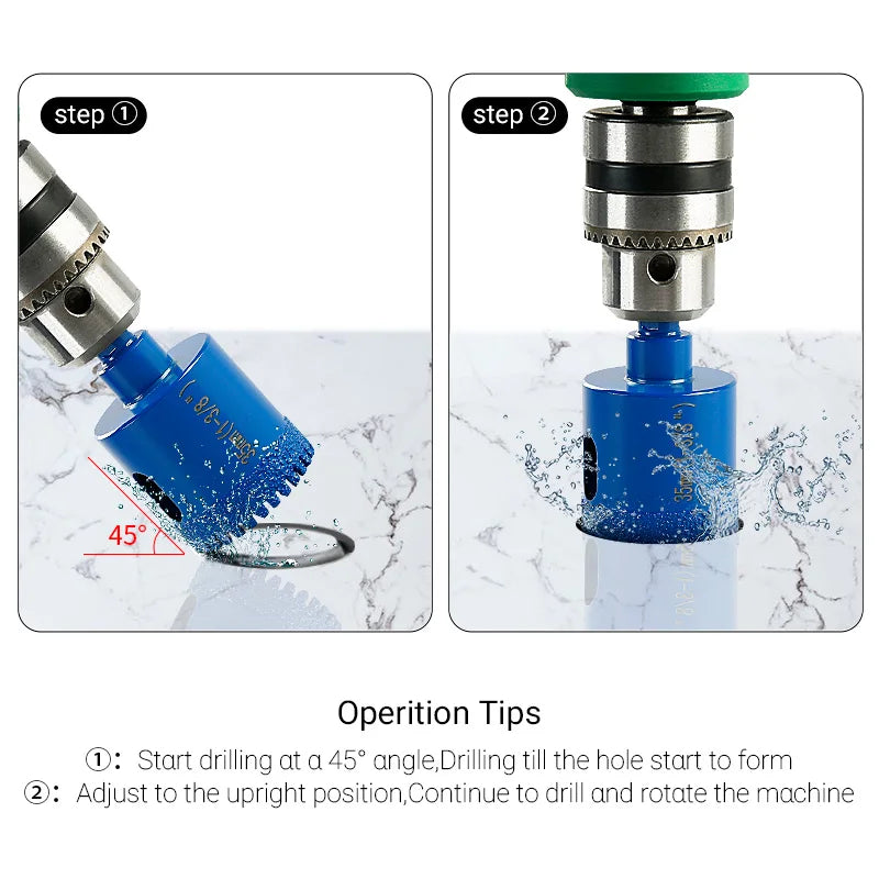 10 Pc Diamond Core Drill Bit Set 6-50mm, Vacuum Brazed Hole Saw