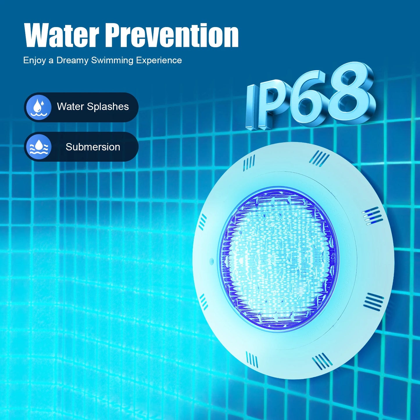 Underwater Light RGB Swimming Lamp IP68 Waterproof ABS 36W  Fountain Lighting 7 Color Changing