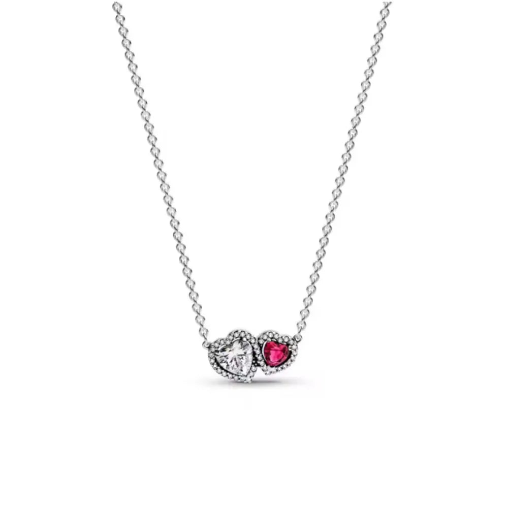 925 Silver Heart & Bow Necklace - Exquisite Women's Jewelry Gift