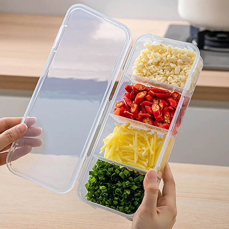 4-Grid Fridge Storage Box - Stackable Ginger & Garlic Organizer - photo 3