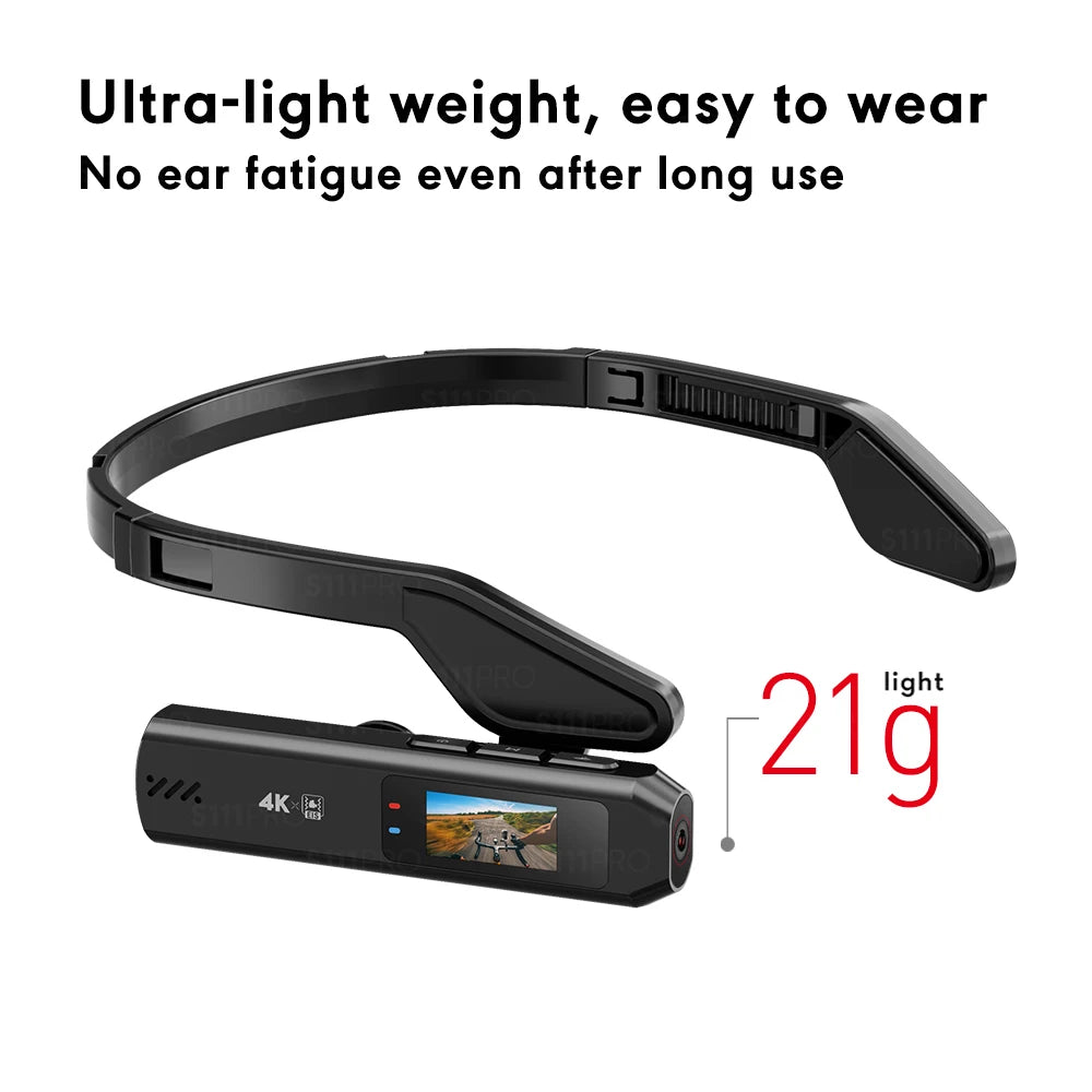 4K Head-Mounted Camera — Anti-Shake 130° Wearable Camcorder