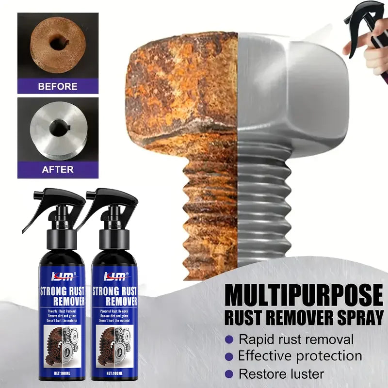 Rust Remover Spray,Dissolves Tire Rust,Protects Wheel Rims&Brake Drums,Ideal for Home Metal Surfaces,Kitchen Appliances,Car Care