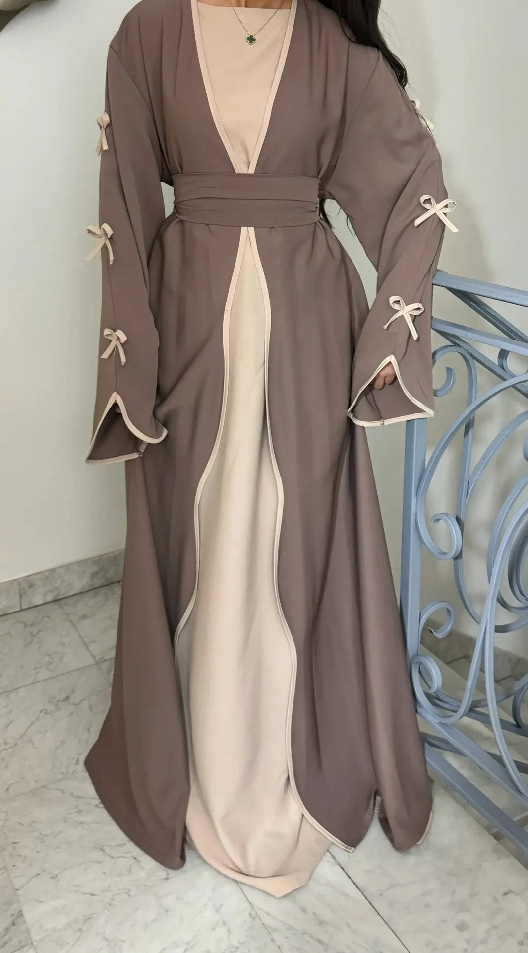 Eid Bow Abaya Women Cardigan Dress Muslim Party Caftan Robe Jalabiya Morocco Dubai Kaftan Islam Vestidos Largos Ramadan 2026