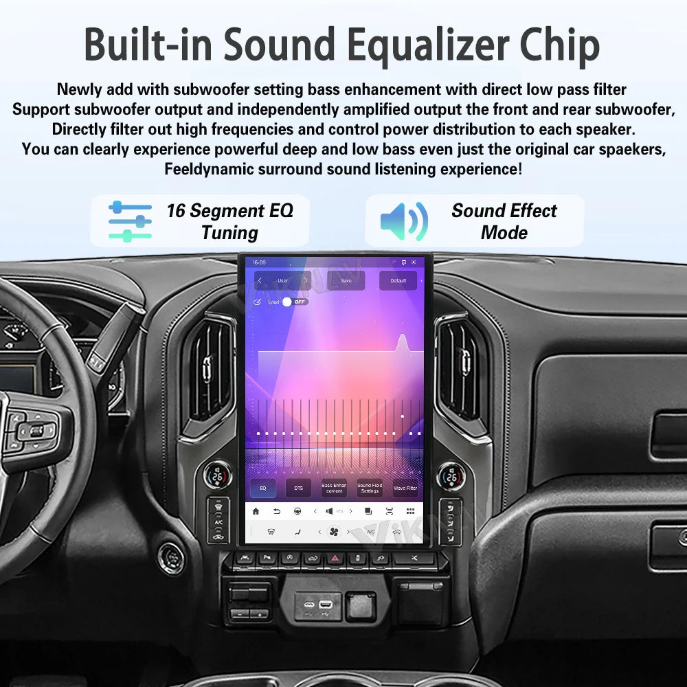 17.2" Android14 Car Radio For GMC Sierra Chevrolet Silverado 2019-2024 Touch Screen With LCD Knob Carplay Android Auto Player