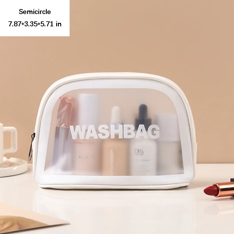 Portable Toiletry Bags with Handle, Translucent Waterproof travel Make up Bags for Women, Large Capacity Travel Cosmetic Bags