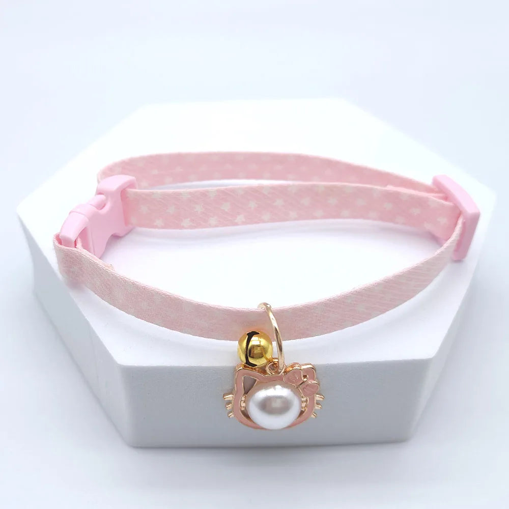 New Adjustable Pet Collar With Bell Small Dog Necklace With Cute Pendant Cat Grooming Neck Accessories Puppy Supplies