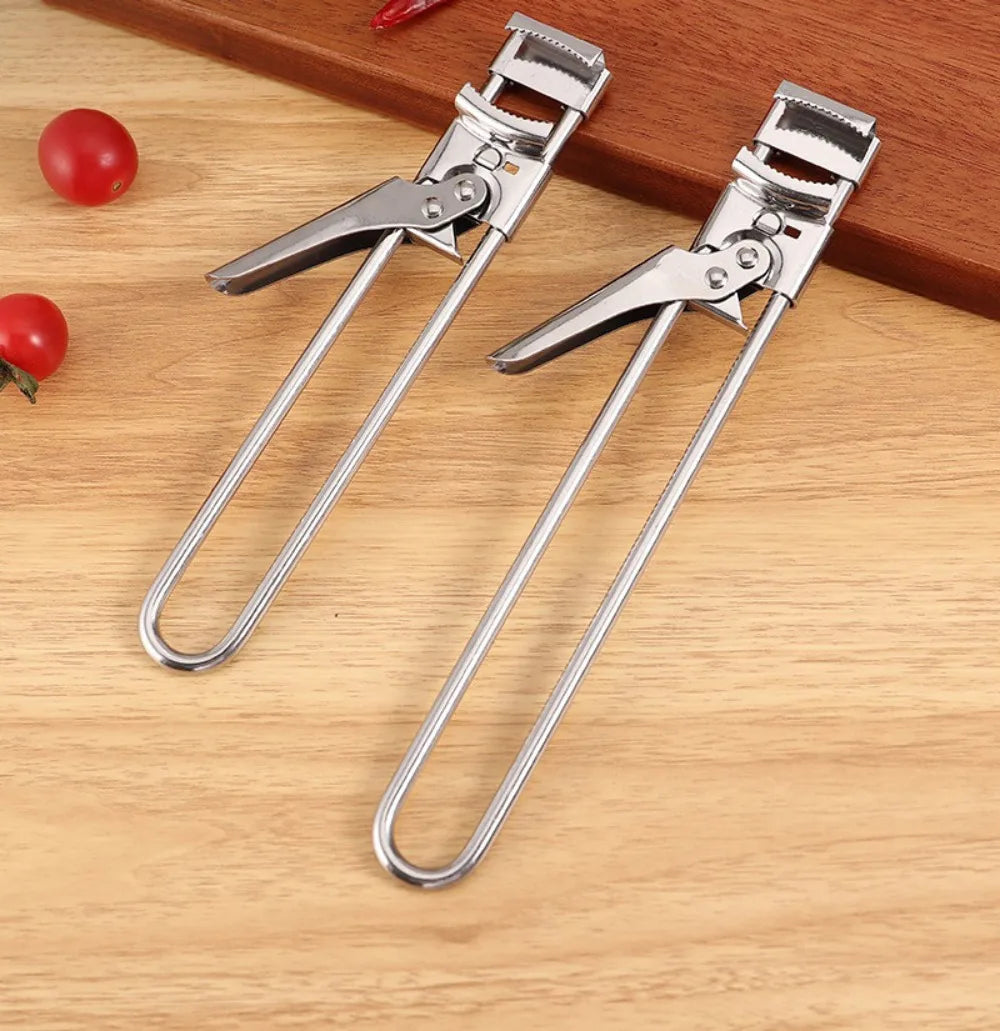 New Adjustable Stainless Steel Can Opener Rotating Non-slip Bottle Opener Twist Multifunctional Manual Can Opener Kitchen Tool