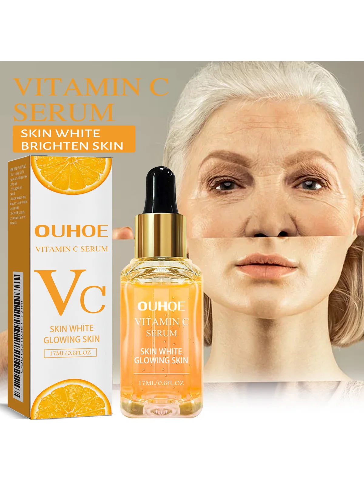 3-in-1 Facial Serum,Vitamin C&Retinol&Hyaluronic Acid,Even-Toned Complexion,Combats Dullness, Brightens & Refines Pores 17ml
