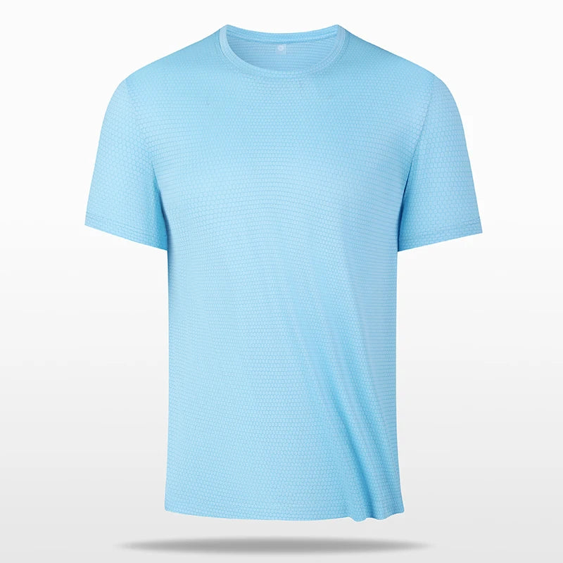 Summer fashion fitness style Breathable casual men's short sleeve T-shirt Outdoor running sports quick drying T-shirt shirt Tops