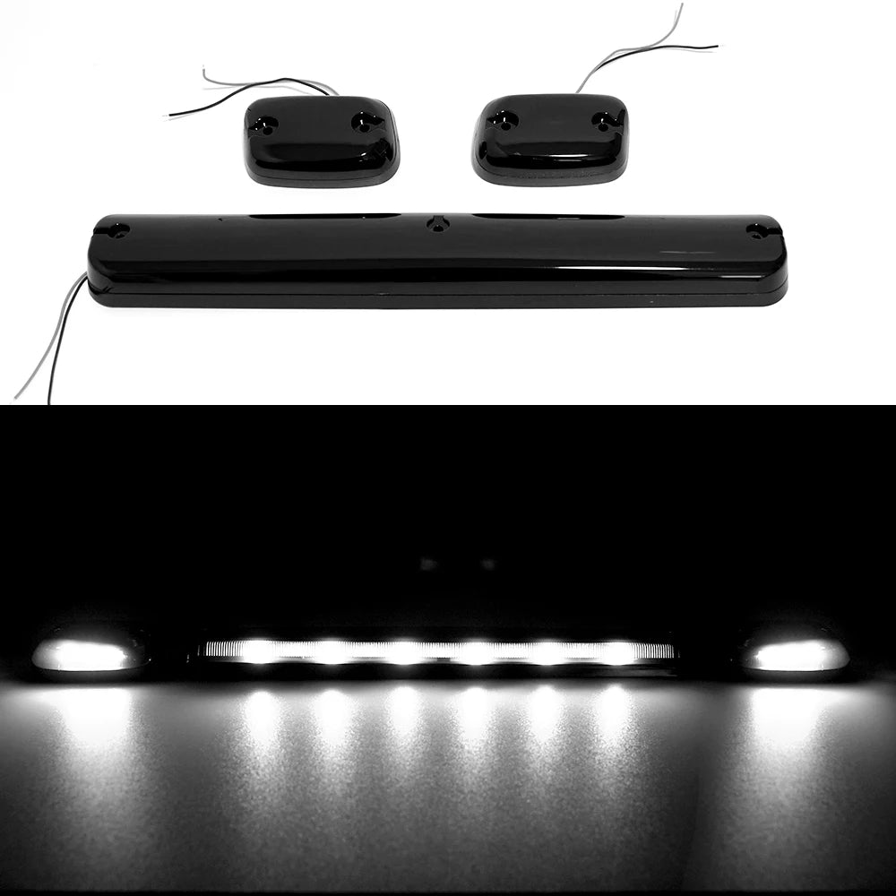 3PCS Smoke Cab Roof Running Amber Side Clearance Dome LED Lights For Chevy Silverado G/M C Sierra 07-13 Auto Warning Drving Lamp