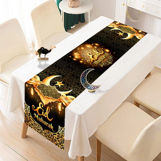 Eid Mubarak Table Runner Ramadan Tablecloths Ramadan Kareem Decoration for Home 2026 Islamic Muslim Party Eid Al Adha Gifts