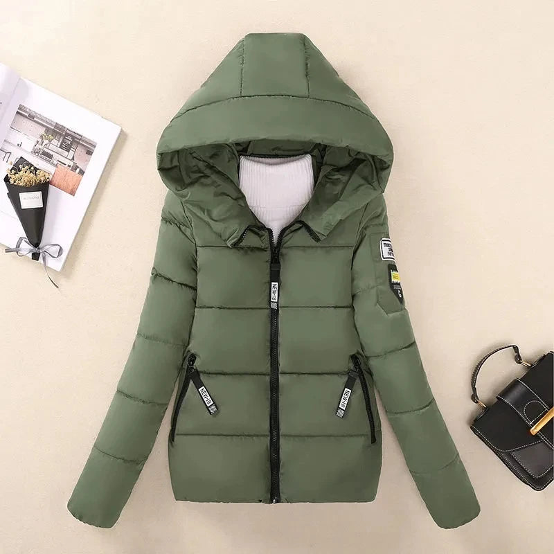 Women's Short Hooded Puffer Coat - Warm Casual Winter Jacket - photo 5