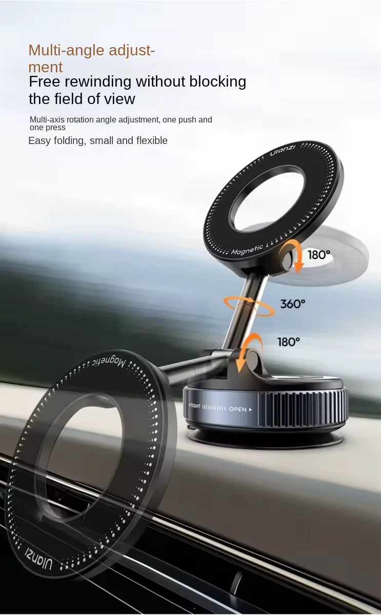Original Ulanzi SK-25 Phone Holder Vacuum Suction Cup MagSafe Magnetic Attraction Vehicle Mounted Phone Stand Magnetic Ring