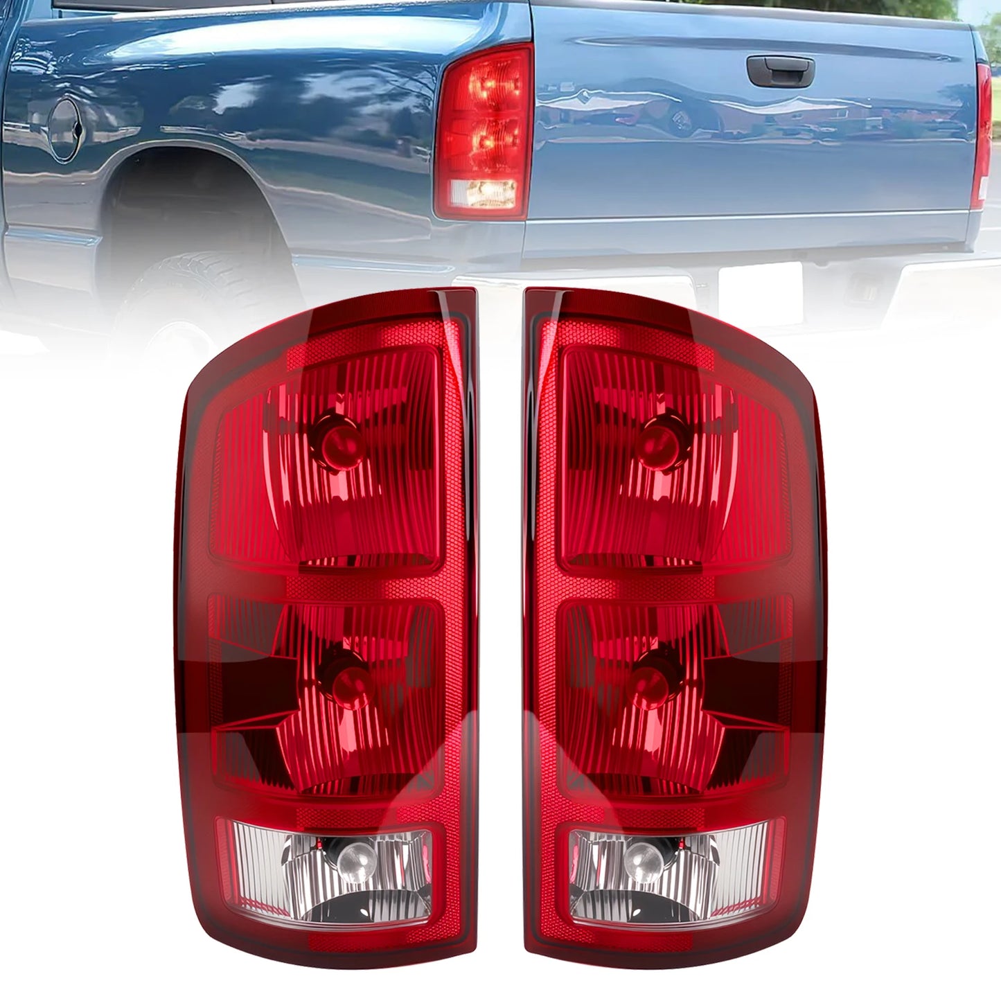 Tail Light Assembly with Bulbs & Harness (Pair) — Dodge RAM 1500/2500/3500 (2002-2006)
