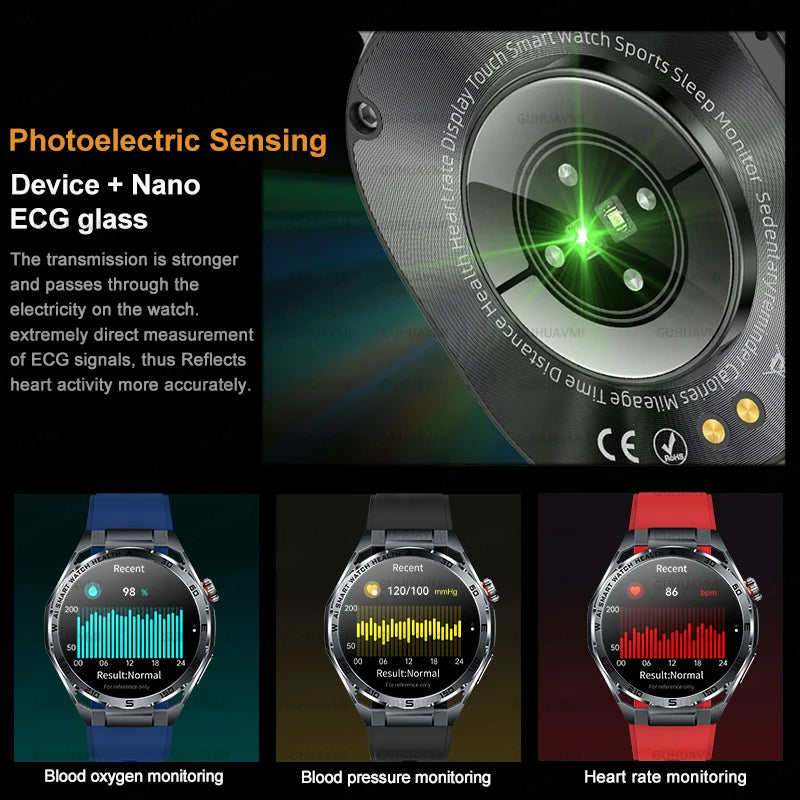 2026 New Body Fat AI Analysis Health Smart Watch ECG+PPG Uric Acid BP Blood Oxygen Call AMOLED Screen Smart Watch For Men Women