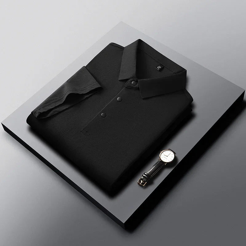 Men's Basic Polo - Stitched Breathable Panel, All-Season Casual