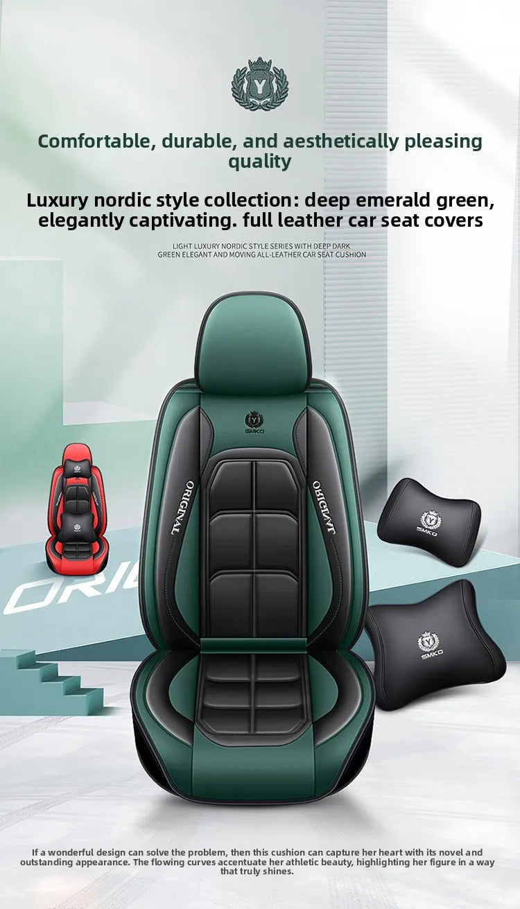 Universal Single Seat Cover For Car Front Driver Passenger Seat Leather Full Coverage Cushion Protector Auto Interior Decor